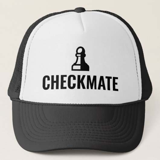 CheckMate schwarzer Schachfertiger Hut Truckerkappe (Vorderseite)