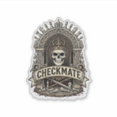 Checkmate Skull King Vintage Schach Aufkleber (Vorderseite)
