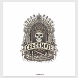 Checkmate Skull King Vintage Schach Aufkleber