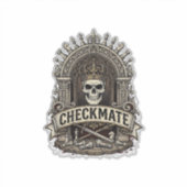 Checkmate Skull King Vintage Schach Aufkleber (Vorderseite)
