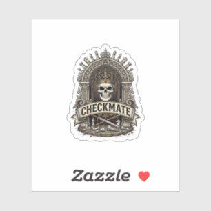 Checkmate Skull King Vintage Schach Aufkleber