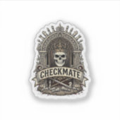 Checkmate Skull King Vintage Schach Aufkleber (Vorderseite)