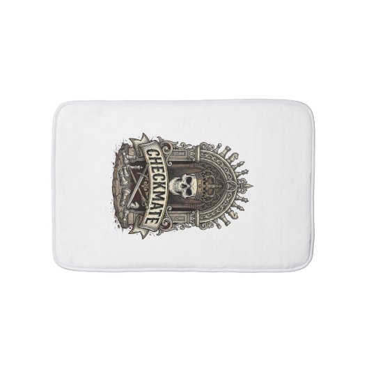 Checkmate Skull King Vintage Schach Badematte (Vorderseite)