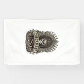 Checkmate Skull King Vintage Schach Banner (Horizontal)