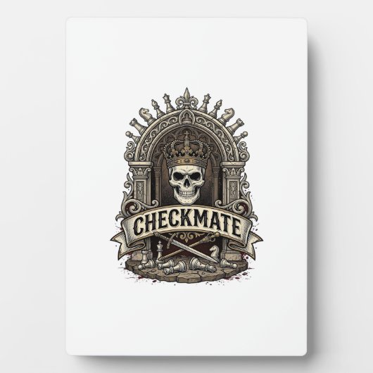 Checkmate Skull King Vintage Schach Fotoplatte (Vorderseite)