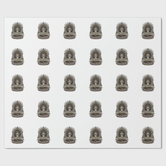 Checkmate Skull King Vintage Schach Geschenkpapier (Flach)