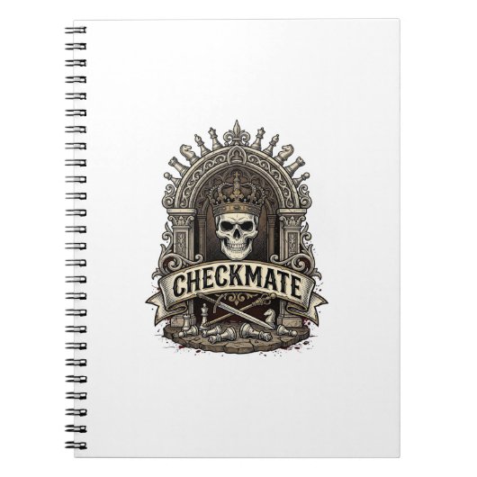 Checkmate Skull King Vintage Schach Notizblock (Vorderseite)