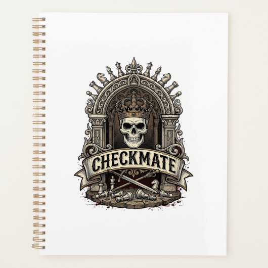 Checkmate Skull King Vintage Schach Planer (Vorderseite)