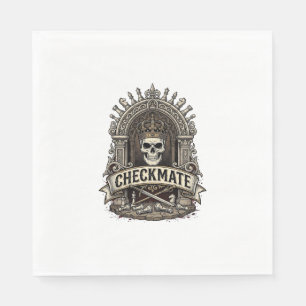 Checkmate Skull King Vintage Schach Serviette