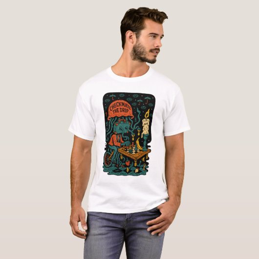 Checkmate the Drip – Absurd Surreal Street Art T-Shirt (Vorne ganz)