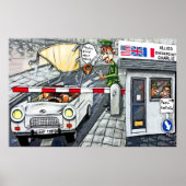 Checkpoint Charlie, Berlin, Cartoon (groß) Poster (Vorne)