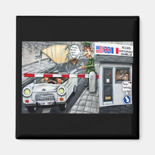 Checkpoint Charlie, Berlin, Cartoon Magnet