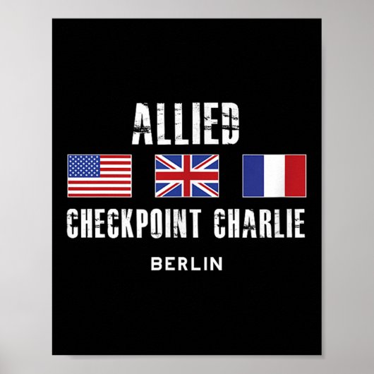 Checkpoint Charlie Kalter Krieg Berliner Mauer Ost Poster (Vorne)