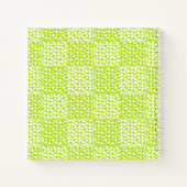 Checkte Liebe in der Limettengrün- und Weißmonogra Notizblock (Rückseite)