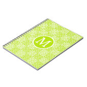 Checkte Liebe in der Limettengrün- und Weißmonogra Notizblock (Linke Seite)