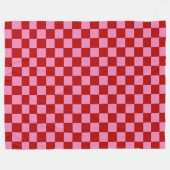 Checkte Red and Hot Pink Poker Karten Fleecedecke (Vorderseite (Horizontal))