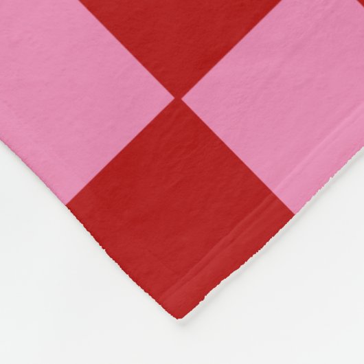 Checkte Red and Hot Pink Poker Karten Fleecedecke (Ecke)