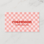 Checkte rosa rote Retro-Visitenkarte Visitenkarte (Vorderseite)