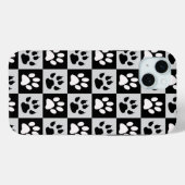 Checkte Schwarz-weiße Paws und Klauen Case-Mate iPhone Hülle (Rückseite (Horizontal))