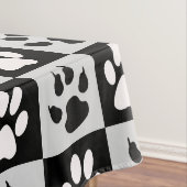 Checkte Schwarz-weiße Paws und Klauen Tischdecke (Beispiel)