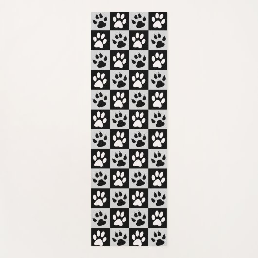 Checkte Schwarz-weiße Paws und Klauen Yogamatte (Vorderseite)