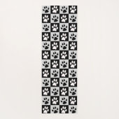 Checkte Schwarz-weiße Paws und Klauen Yogamatte (Rückseite)