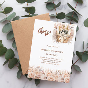 Checreme Rose florals Luxus Geburtstag Einladung