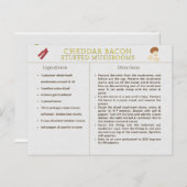 Cheddar Bacon Stuffed Mushrooms Rezeptkarte Essen Postkarte (Vorne/Hinten)