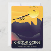 Cheddar Gorge Vintage Reise Poster. (Vorderseite)