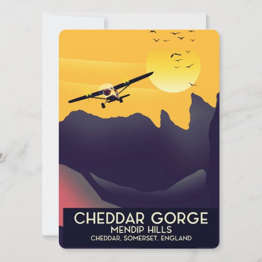 Cheddar Gorge Vintage Reise Poster. (Rückseite)