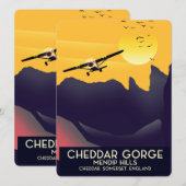 Cheddar Gorge Vintage Reise Poster. (Vorne/Hinten)