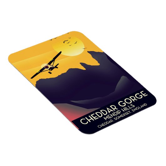 Cheddar Gorge Vintage Reise Poster. Magnet (Rechte Seite)