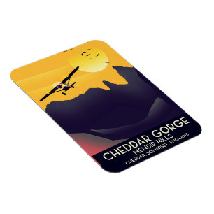 Cheddar Gorge Vintage-Reiseplakat. Magnet