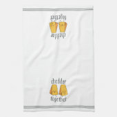 Cheddar Zusammen Niedlicher Funny Cheese Puff Geschirrtuch (Vertikal)