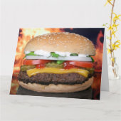 CHEEEBURGER BIRTHDAY FUNNY HAMBURGER BIRTHDAY CARD KARTE (Gelbe Blume)