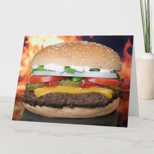 CHEEEBURGER BIRTHDAY FUNNY HAMBURGER BIRTHDAY CARD KARTE (Vorderseite)