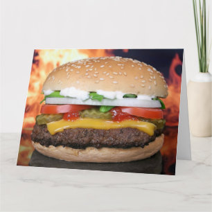 CHEEEBURGER BIRTHDAY FUNNY HAMBURGER BIRTHDAY CARD KARTE