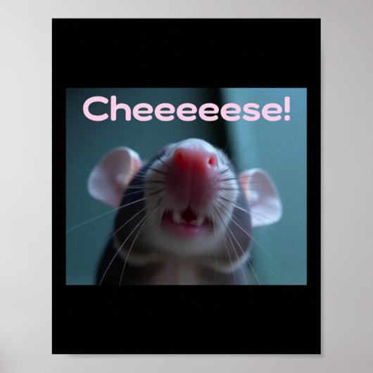 Cheeeeese! Haustier-Ratte-Aufkleber  Poster (Vorne)