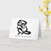 Cheeky Affe - BONOBO - Schimpanse - Glücklicher Ge Karte (Gelbe Blume)