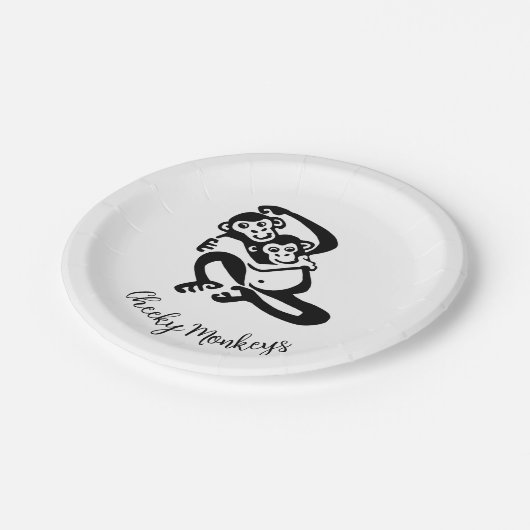 Cheeky Affen - Schimpanse - Bonobo - Party Pappteller (Schrägansicht)