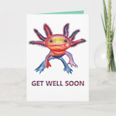 Cheeky Axolotl "get well soon" Karte (Vorderseite)