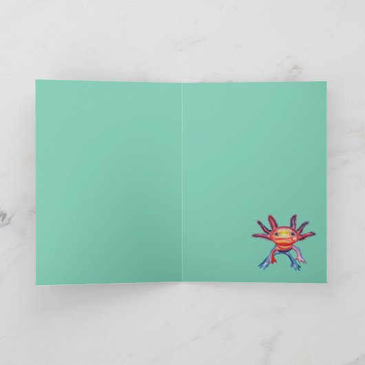Cheeky Axolotl "get well soon" Karte (Innenseite)