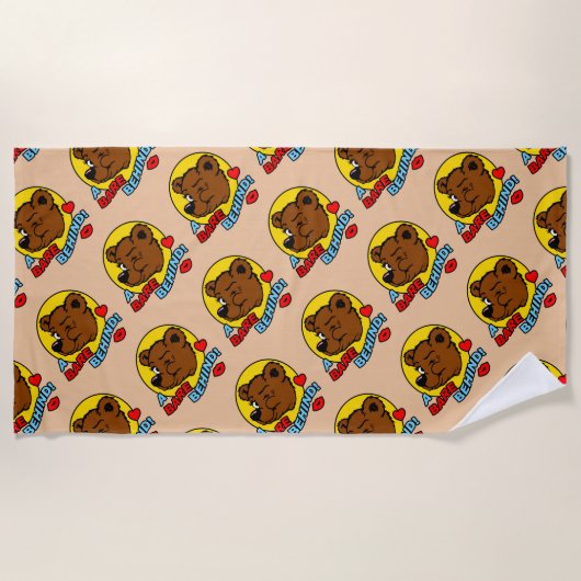 Cheeky Beach Bear - Ein Bare Hinter Strandtuch (Vorderseite)