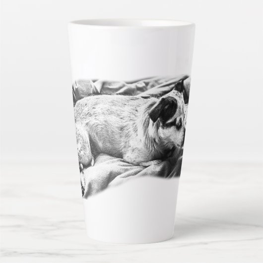 Cheeky Bedtime Look, Terrier on Guard Milchtasse (Vorderseite)