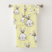 Cheeky Bunnies Pattern Badhandtuch Set (Insitu)