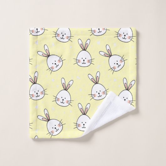 Cheeky Bunnies Pattern Badhandtuch Set (Waschlappen)