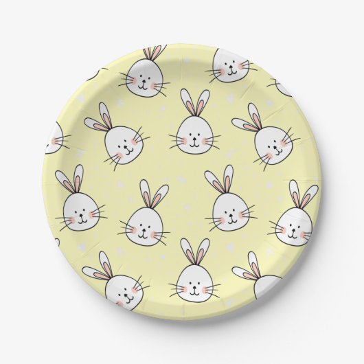 Cheeky Bunnies Pattern Pappteller (Vorderseite)