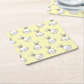 Cheeky Bunnies Pattern Rechteckiger Pappuntersetzer (angewinkelt)