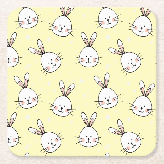 Cheeky Bunnies Pattern Rechteckiger Pappuntersetzer (Vorderseite)