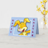 Cheeky bunny "Happy Easter" - Ostern Karte (Gelbe Blume)